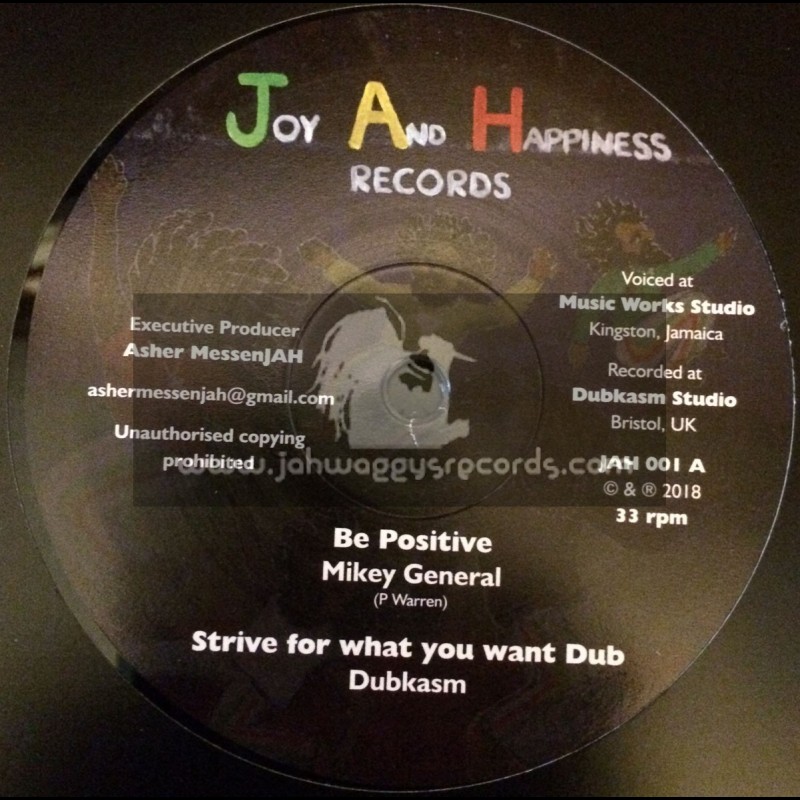 Joy And Happiness Records-12"-Be Positive / Mikey General + Hearer Of Prayer / Luciano - Dubkasm