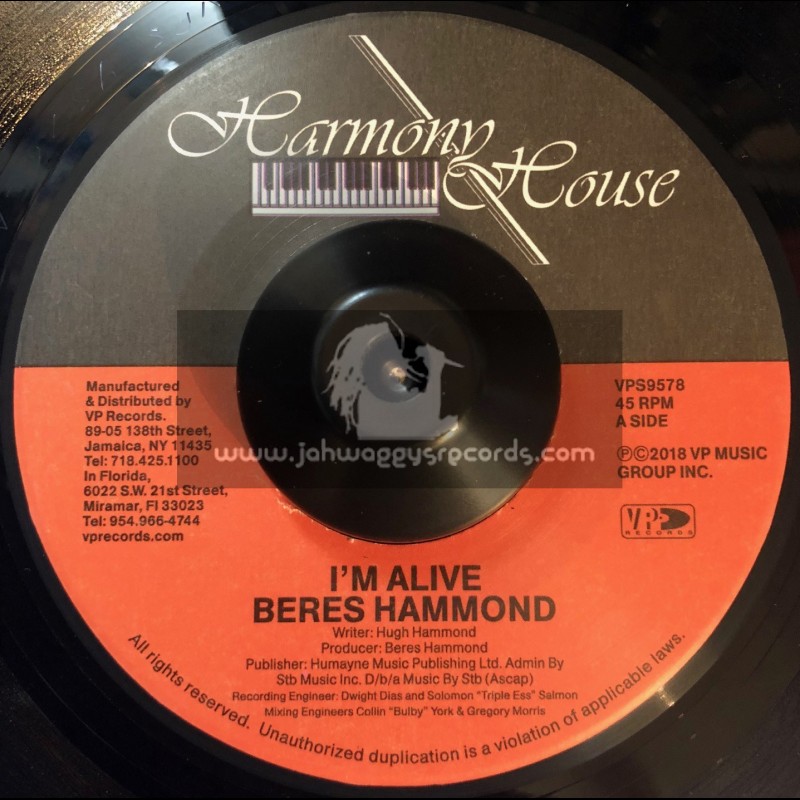 Harmony House-Vp Records-7"-Im Alive / Beres Hammond