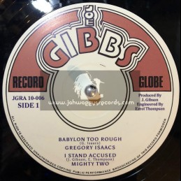 Joe Gibbs Records-10"-Babylon Too Rough / Gregory Isaacs + Heart And Soul / Junior Byles