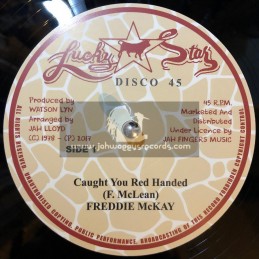 Lucky Star-Jah Fingers-12"-Caught You Red Handed / Freddie McKay + Jah Love I / Freddie McKay