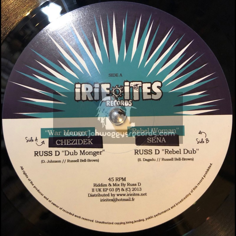 Irie Ites Records-10"-War Monger / Chezidek + Rebel Woman / Sena (Russ D)