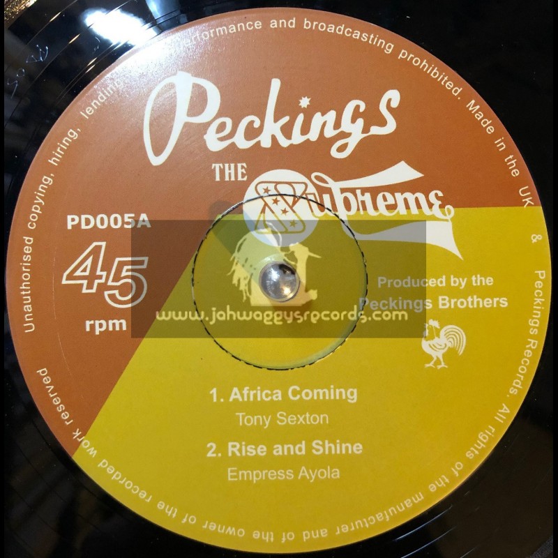 Peckings Records-12"-Africa Coming / Tony Sexton + Rise And Shine / Empress Ayola + Burn Down Rome / Ranking Joe