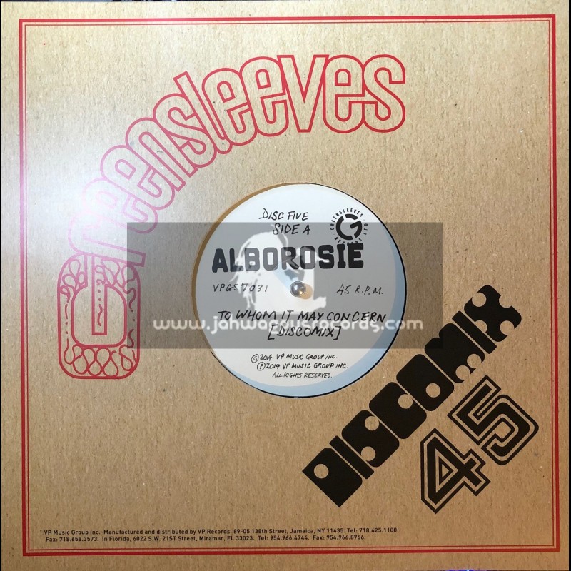 Greensleeves Records-10"-To Whom It May Concern / Alborosie + Shut U Mouth / Alborosie