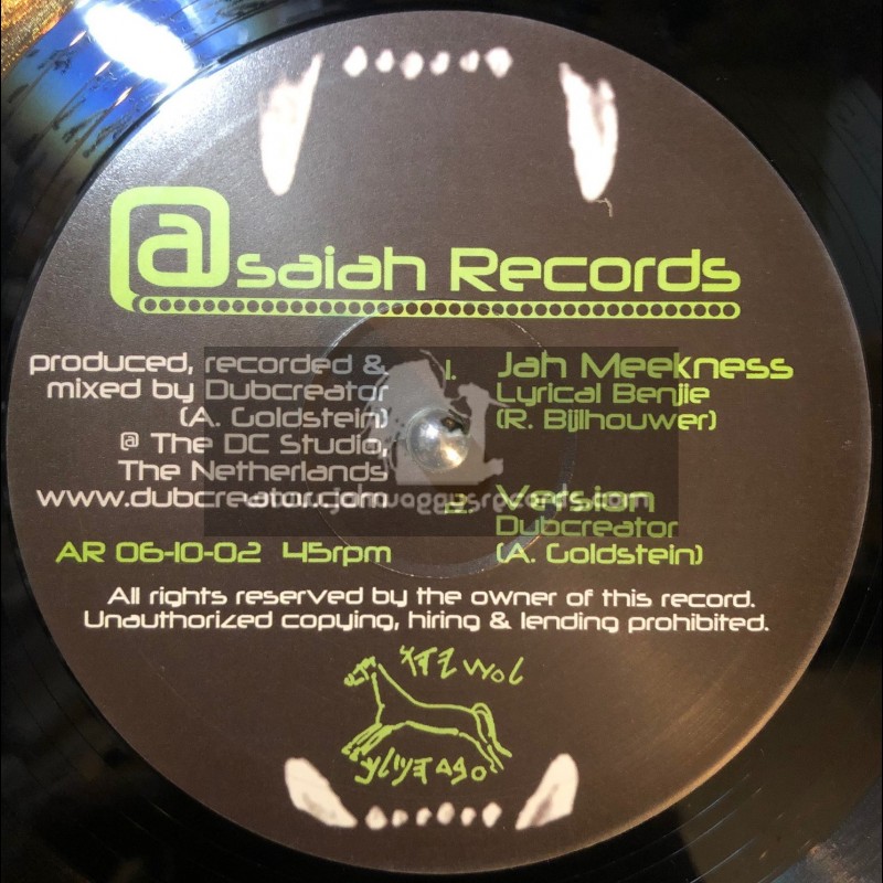 ASAIAH RECORDS-10"-JAH MEEKNESS + WHO S GONNA HELP / LYRICAL BENJIE