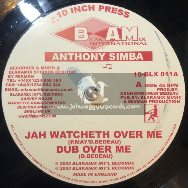 Blakamix International-10"-Jah Watcheth Over Me + Young Gun / Anthony Simba