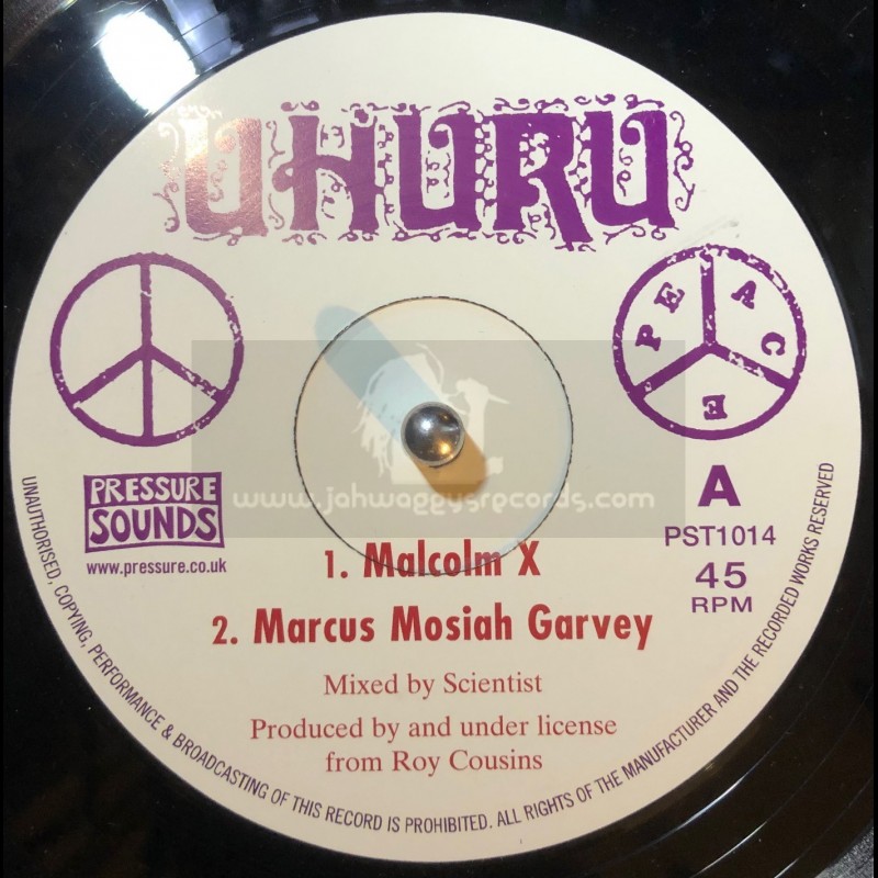 Uhuru-10"-Malcolm X + Marcus Mosiah Garvey + Toussaint L Ouverure + Jacques Dessalines 