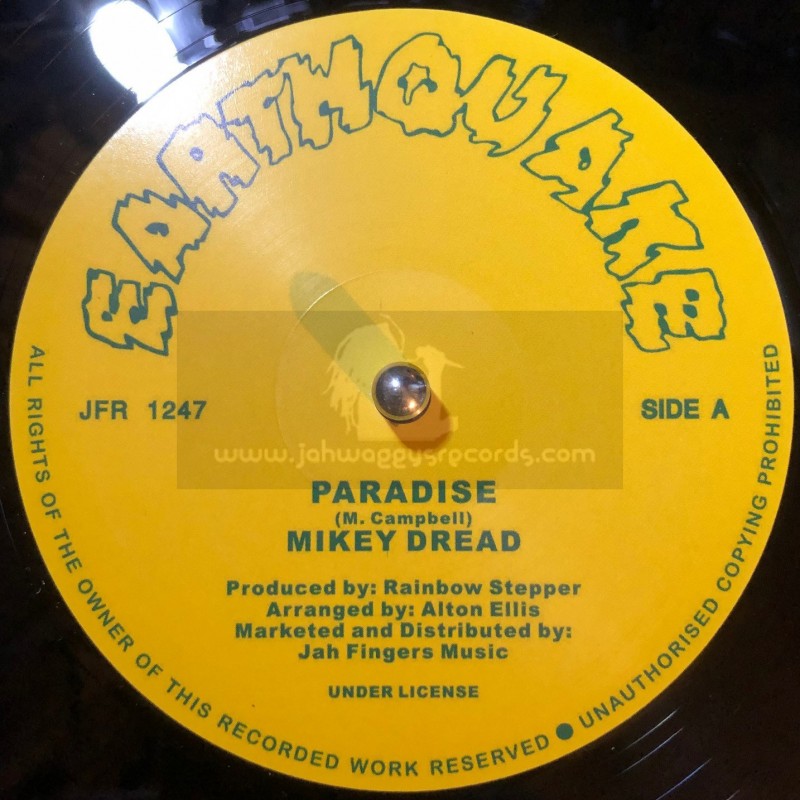 Earthquake-Jah Fingers-12"-Paradise / Mikey Dread + And Behold / Rainbow Stepper