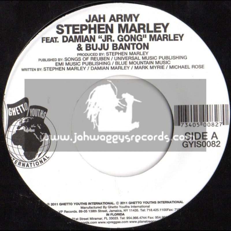 Ghetto Youths International-7"-Jah Army / Stephan Marley,Damian Marley & Buju Banton