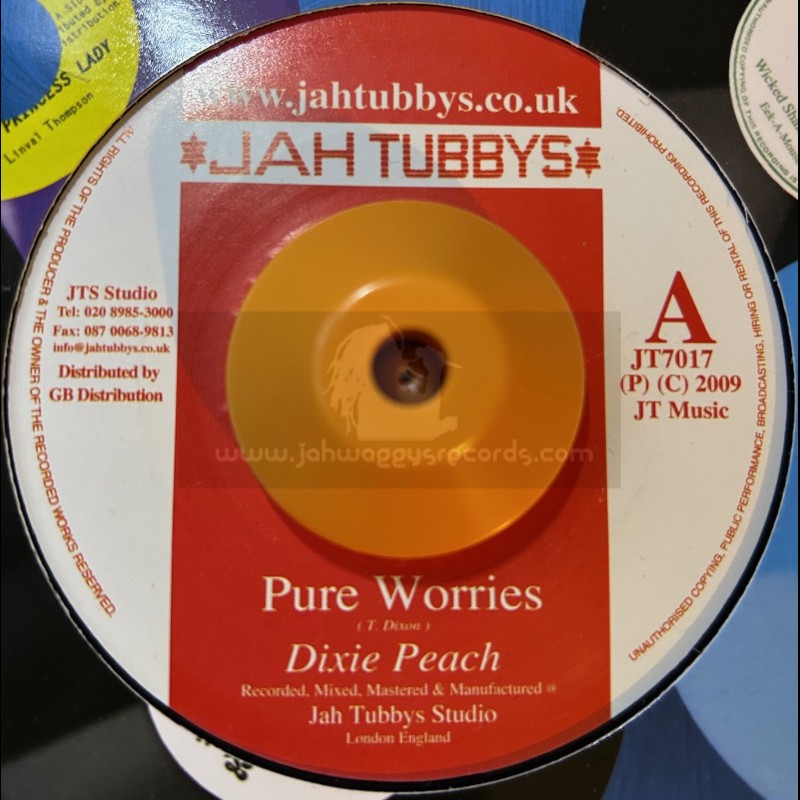JAH TUBBYS 7"-PURE WORRIES/DIXIE PEACH