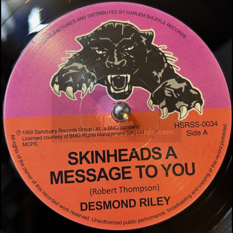 Harlem Shuffle-7"-Skinheads A Message To You / Desmond Riley  + If I Had Wings / Desmond Riley