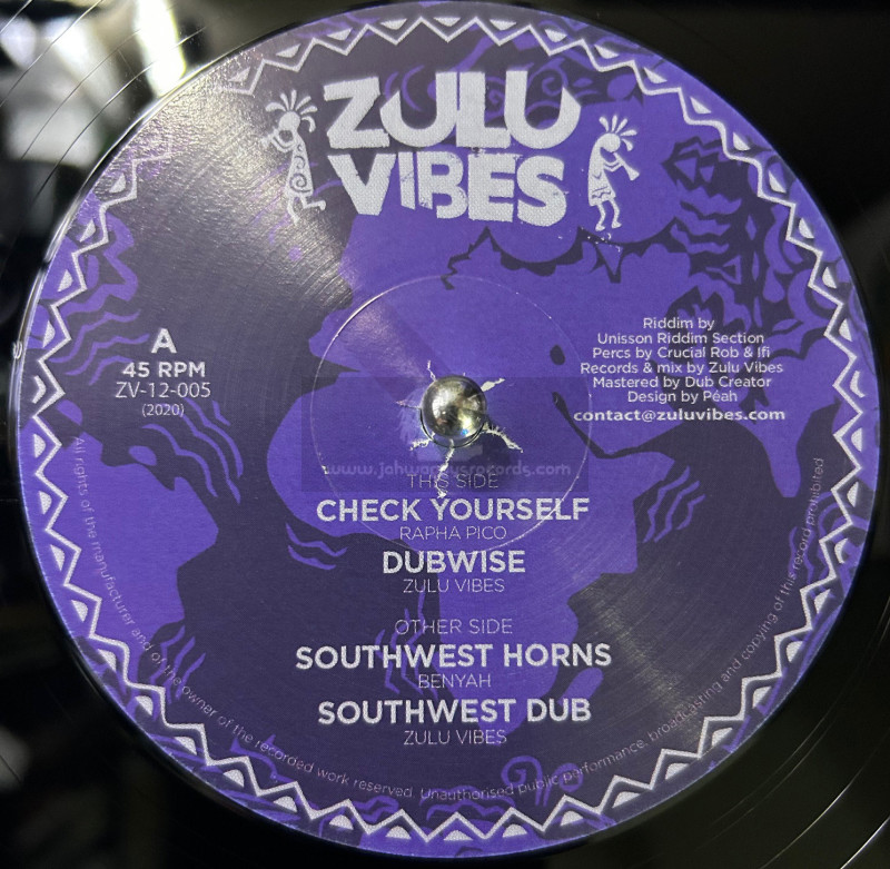 Zulu Vibes-12"-Check Yourself / Rapha Pico + Southwest Horns / Benyah