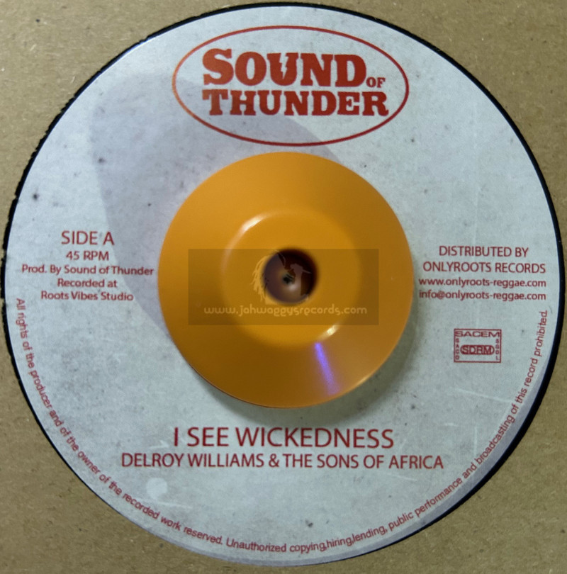 Sound Of Thunder-7"-I See Wickedness / Delroy Williams And The Sons Of Africa