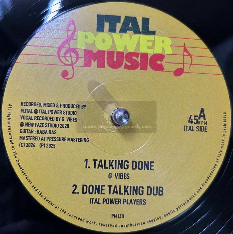 Ital Power Music-12"-Talking Done / G. Vibes + Expired Connections / M. Ital