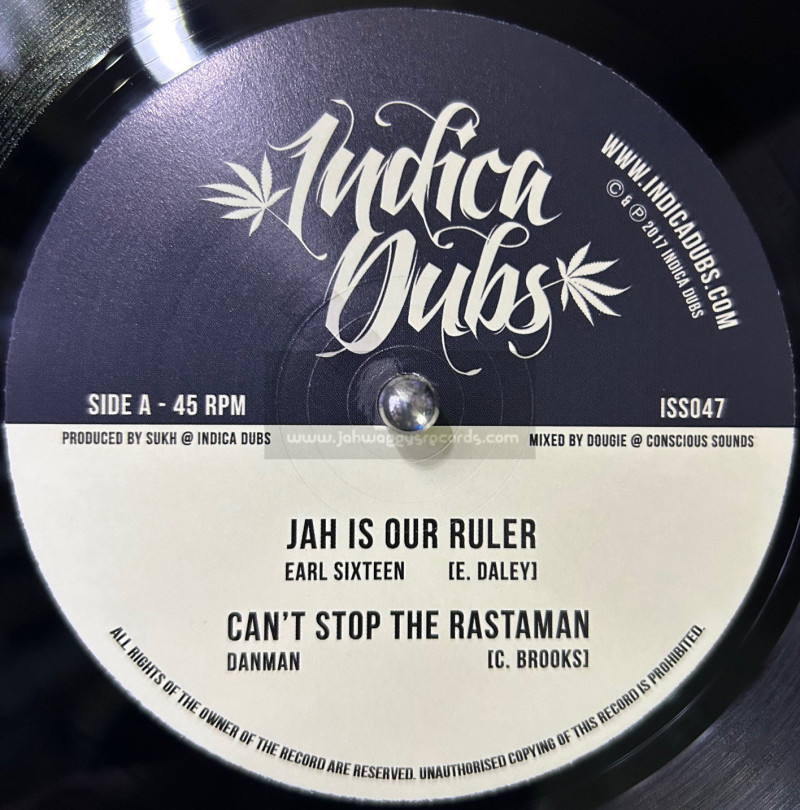 Indica Dubs-10"-Jah Is Our Ruler / Earl Sixteen + Cant Stop The Rastaman / Danman