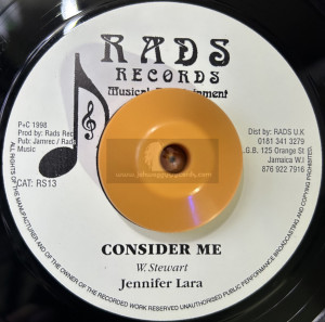 Rad's Records-7"-Consider Me / Jennifer Lara + Respect Champion Sound / Jennifer Lara