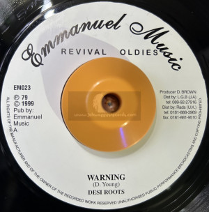 Emmanuel Music-7"-Warning / Desi Roots