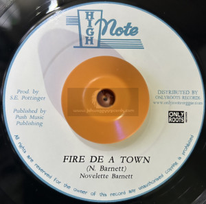 High Note-7"-Fire De A Town / Novelette Barnett