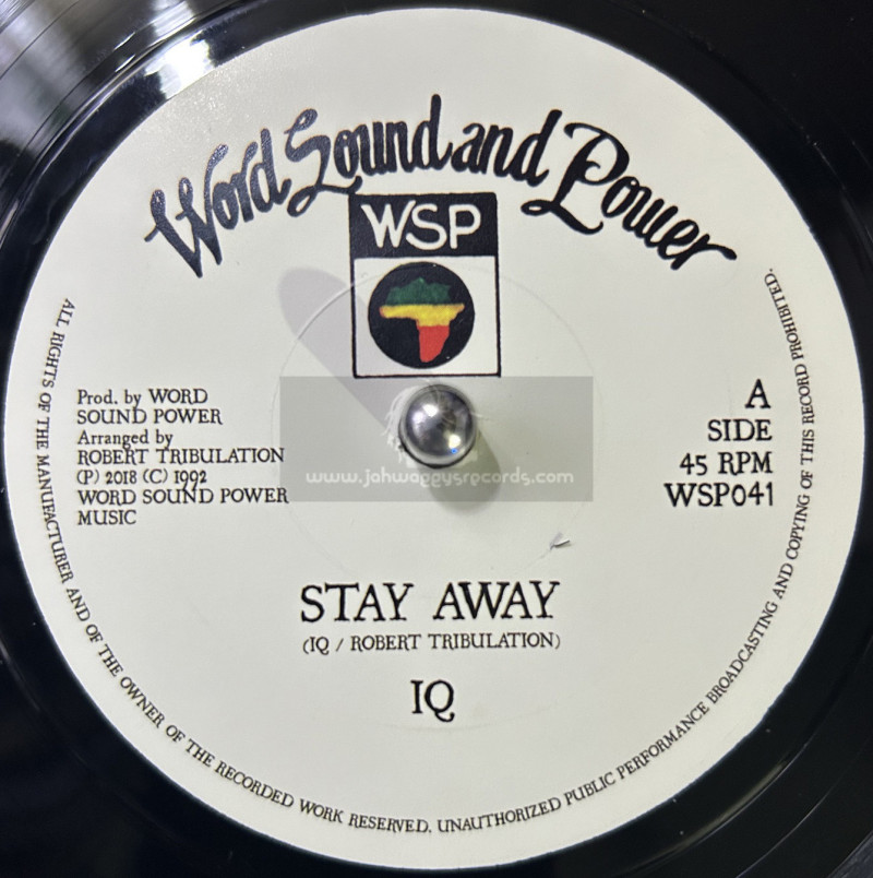 Word Sound And Power-7"-Stay Away / IQ + Dub Away / Tribulation All Stars