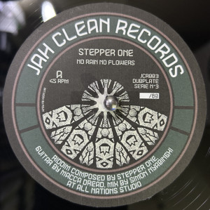 Jah Clean Records-12"-No Rain No Flowers / Stepper'One-Lathe Cut, Limited Edition, Numbered