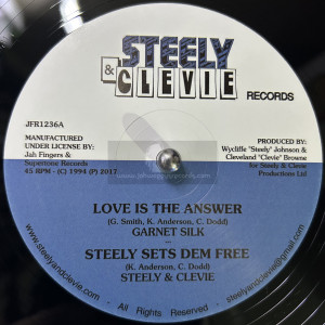 Steely & Clevie Records-Jah Fingers-12"-Love Is The Answer / Garnet Silk + A Man In Love / Garnet Silk