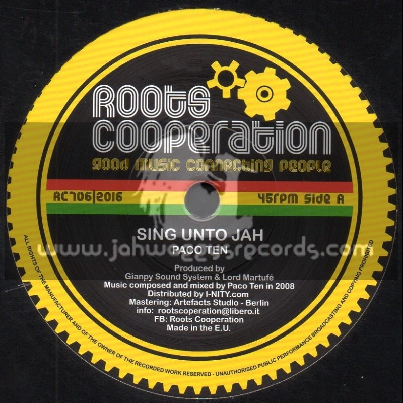 Roots Cooperation-7"-Sing Unto Jah / Paco Ten